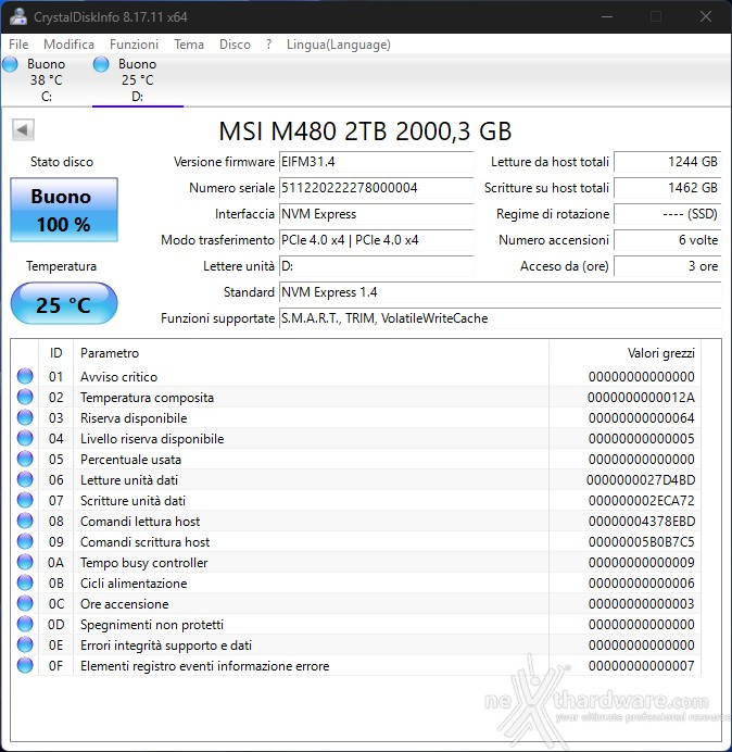 MSI SPATIUM M480 PCIe 4.0 NVMe M.2 PLAY 2TB 2. Firmware - TRIM - Software  1