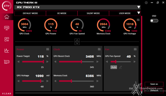 ASUS TUF Gaming Radeon RX 7900 XTX OC 15. Overclock 3