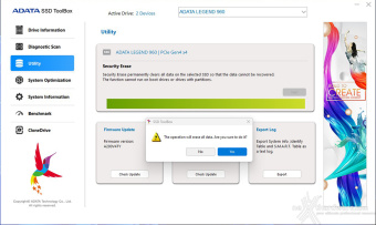 ADATA LEGEND 960 2TB 2. Firmware - TRIM - SSD ToolBox 4