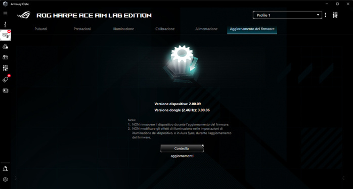 ROG Harpe Ace & ROG Hone Ace Aim Lab Edition 5. Software di gestione 6