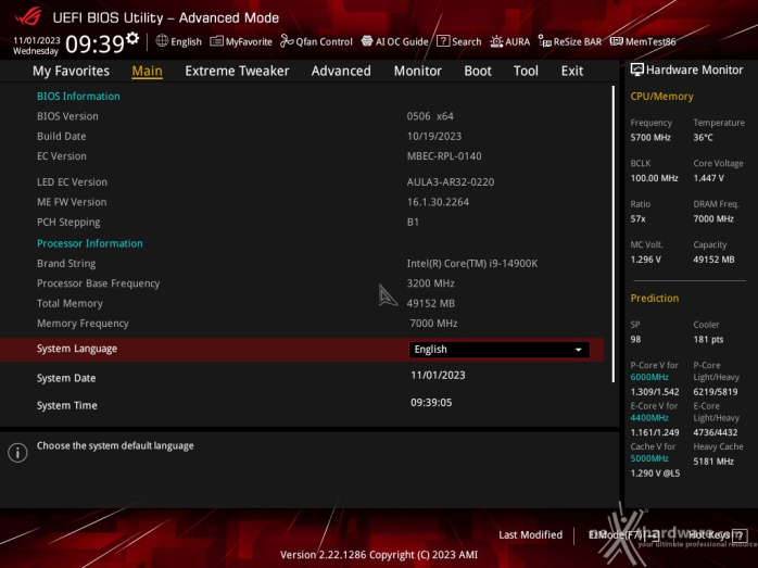 ASUS ROG MAXIMUS Z790 APEX ENCORE 7. UEFI BIOS -  Impostazioni generali 5