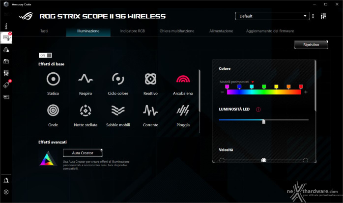 ASUS ROG Strix Scope II 96 Wireless 4. Software di gestione - Armoury Crate 3