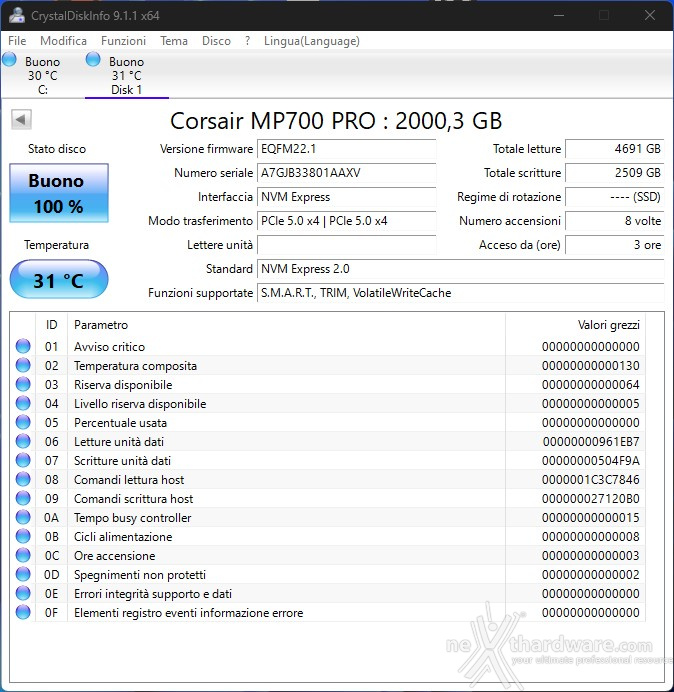 CORSAIR MP700 PRO 2TB 2. Firmware - TRIM - SSD Toolbox 1