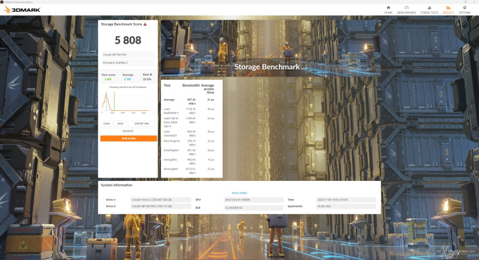 CORSAIR MP700 PRO 2TB 14. PCMark 10 & 3DMark Storage benchmark 7