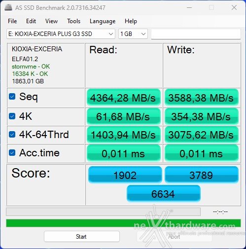 KIOXIA EXCERIA PLUS G3 SSD 2TB 11. AS SSD Benchmark 3