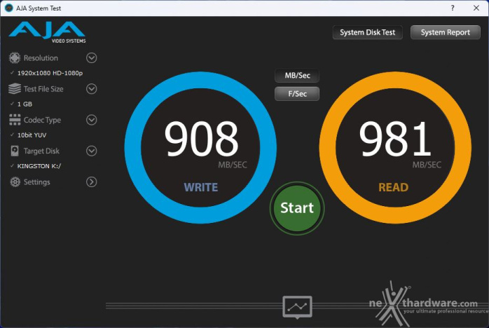 Kingston XS1000 2TB 9. AJA System test 2