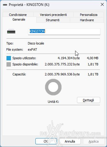 Kingston XS1000 2TB 3. Firmware e capacità 2