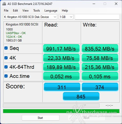 Kingston XS1000 2TB 6. AS SSD Benchmark 3
