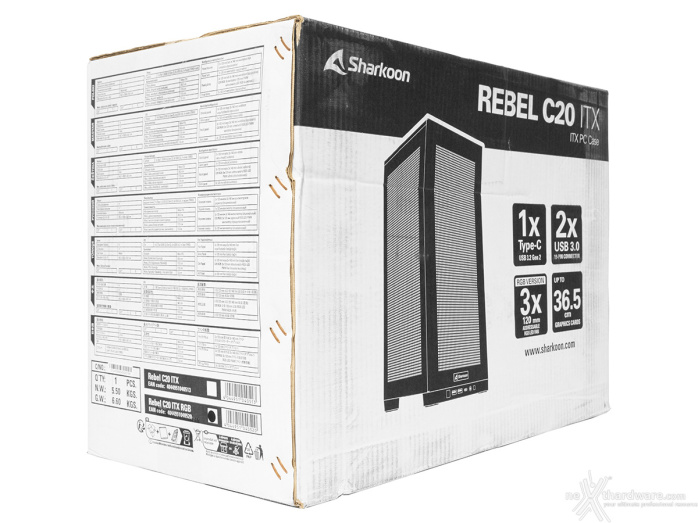 Sharkoon Rebel C20 ITX RGB 1. Packaging & Bundle 1