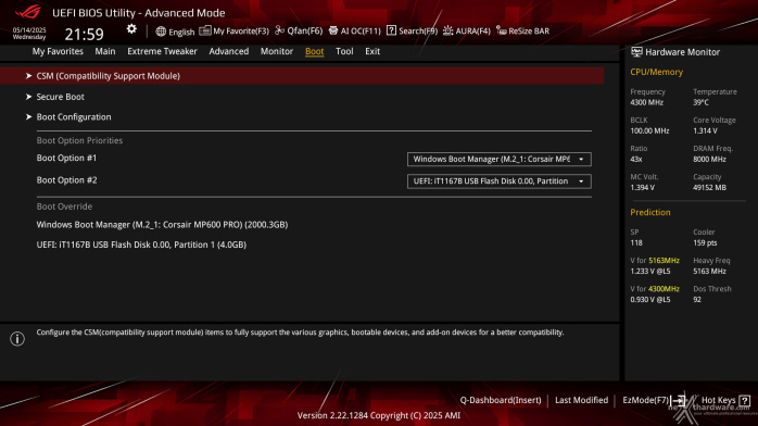 ASUS ROG CROSSHAIR X870E APEX 7. UEFI BIOS -  Impostazioni generali 30