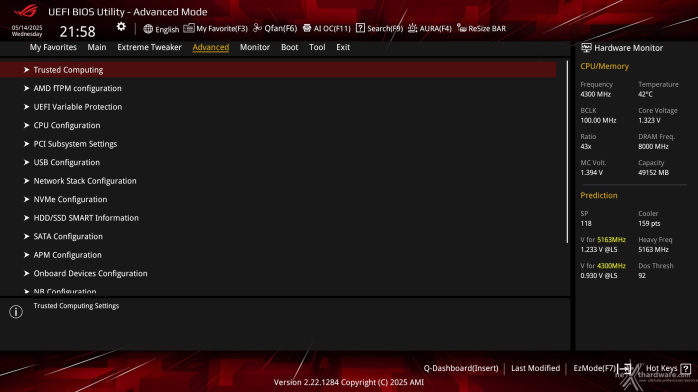 ASUS ROG CROSSHAIR X870E APEX 7. UEFI BIOS -  Impostazioni generali 7