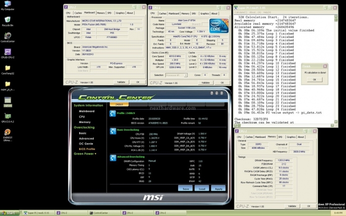 MSI P55A Fuzion & Lucid Hydra 13. Test Overclock Memorie 1