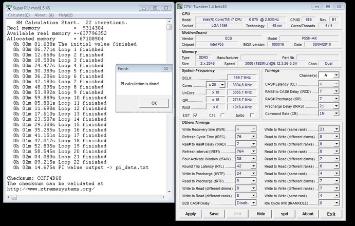 ECS P55H-AK Black Series 9. Test Overclock 5