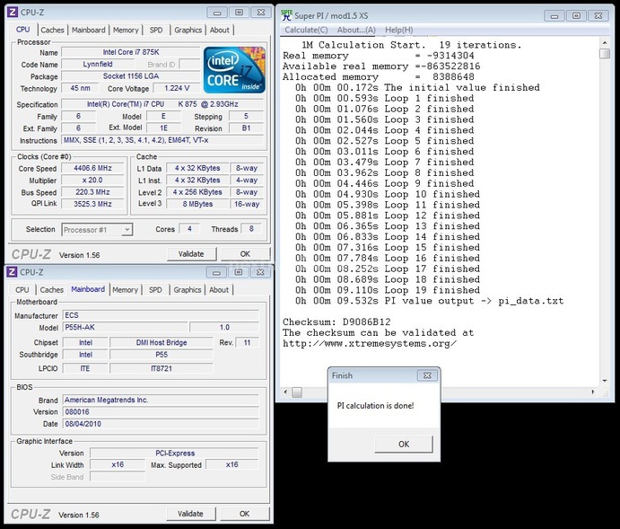 ECS P55H-AK Black Series 9. Test Overclock 6