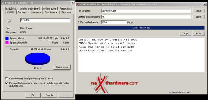 Kingston SSDNow V+100 96GB 10. Test: Endurance Copy Test 2