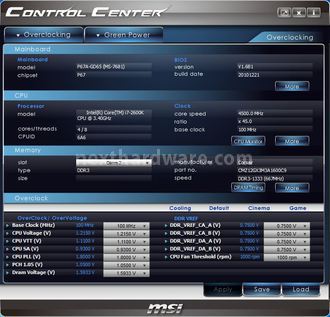 MSI P67A-GD65 : overclock garantito! 12. MSI Control Center 2 1