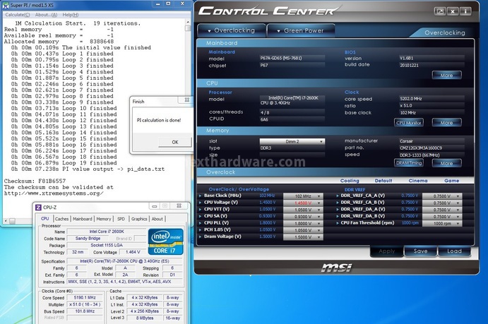 MSI P67A-GD65 : overclock garantito! 11. Test Overclock 2