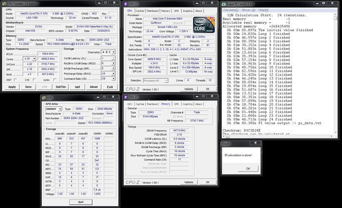 AData XPG+ 2200 C8 3x2GB 7. Test delle memorie - Overclock 1
