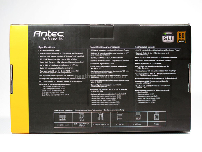Antec High Current Gamer 900 watt 1. Box & Specifiche Tecniche 4