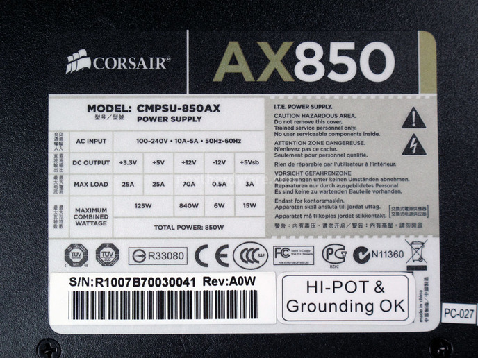 Corsair AX-850 2. Visto da vicino 9