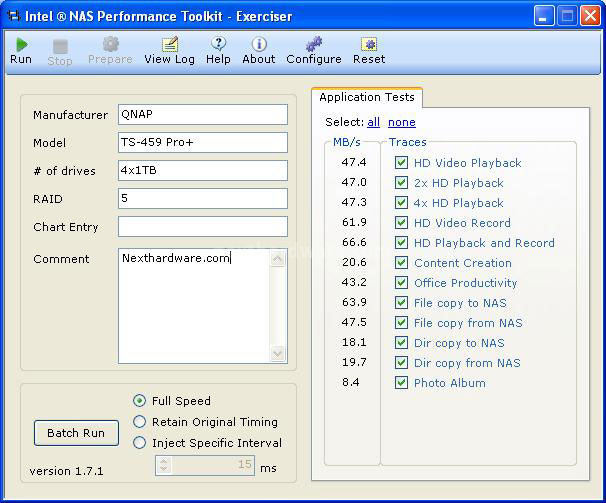 QNAP TS-459 Pro+ Turbo NAS 8. Intel NAS Performance Toolkit 1