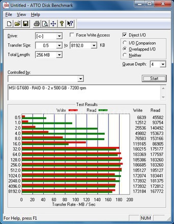 MSI GT680R 5. Benchmark HDD 1