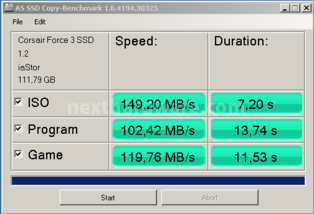 Sfida in casa Corsair: Force 3 vs Force GT 13. AS SSD BenchMark 7