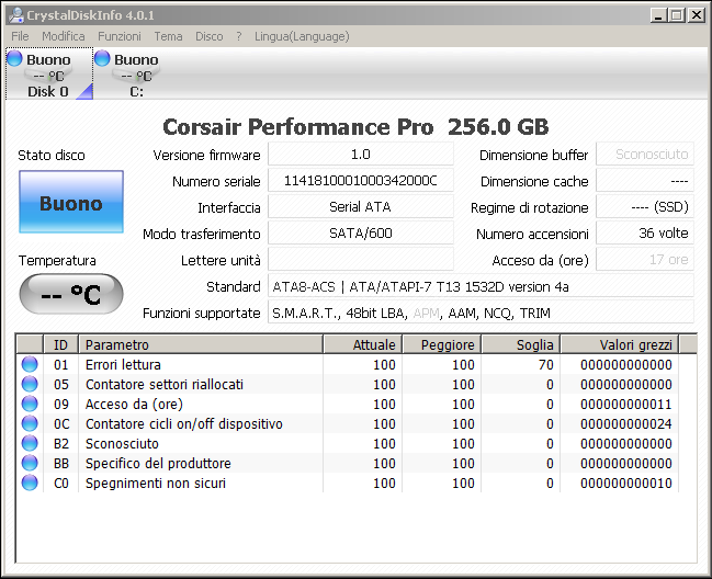 Corsair Performance Pro 256GB 3. Firmware - TRIM 1