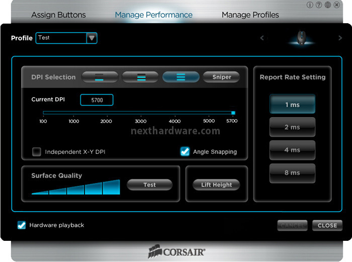 Corsair Vengeance K60 & M60 5. Software di gestione Vengeance M60 6