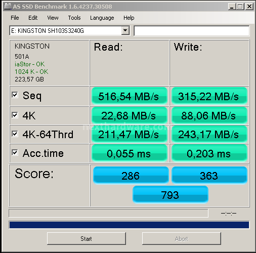 Kingston HyperX 3K 240GB 12. AS SSD Benchmark 1