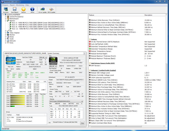 Corsair Vengeance 2133MHz 16GB 2. Specifiche Tecniche e SPD 2
