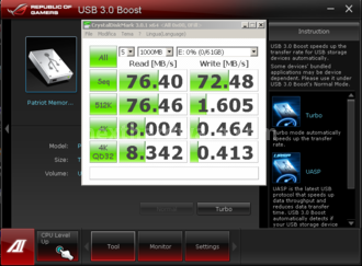 ASUS Maximus V Extreme 13. Benchmark USB 3.0: ASMedia VS Intel 2