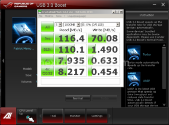 ASUS Maximus V Extreme 13. Benchmark USB 3.0: ASMedia VS Intel 3