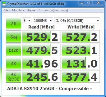 ADATA XPG SX910 256GB 13. CrystalDiskMark 3.0.1 3