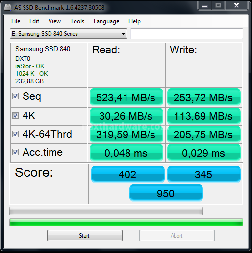 Samsung 840 250GB 13. AS SSD BenchMark 3