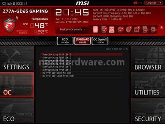 MSI Z77A-GD65 Gaming 5. Click  BIOS II - Parte prima 10