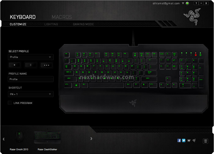 Razer Deathstalker, Orochi 2013 e Goliathus 7. Software di gestione - Deathstalker Expert 1