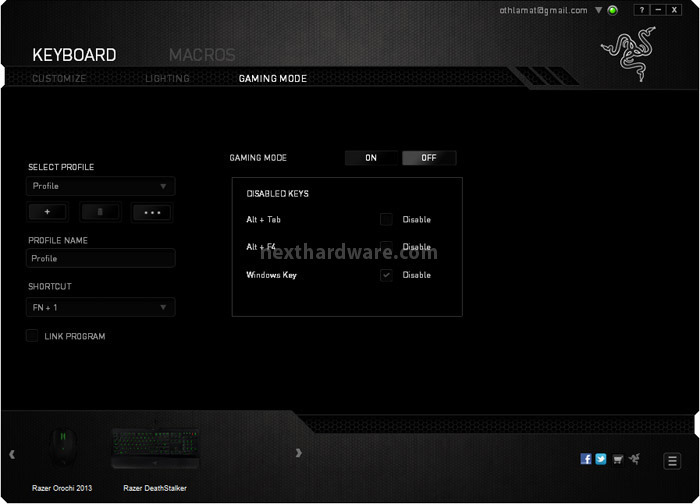 Razer Deathstalker, Orochi 2013 e Goliathus 7. Software di gestione - Deathstalker Expert 5