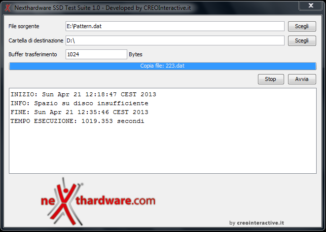 OCZ Vertex 3.20 240GB 8. Test Endurance Copy Test 2