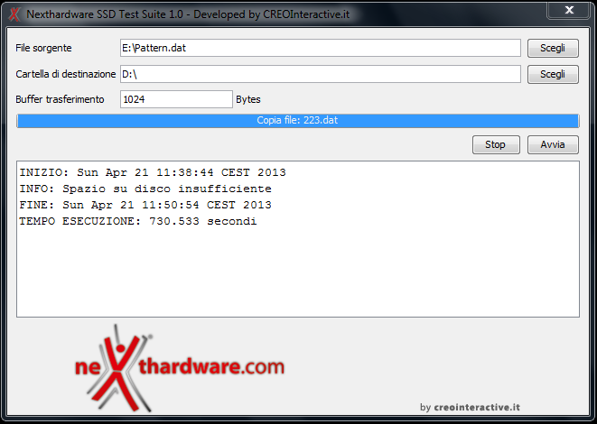OCZ Vertex 3.20 240GB 8. Test Endurance Copy Test 1