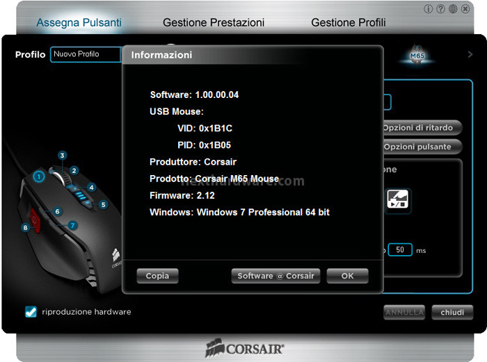 Corsair Vengeance M65 & MM400 4. Software di gestione 12