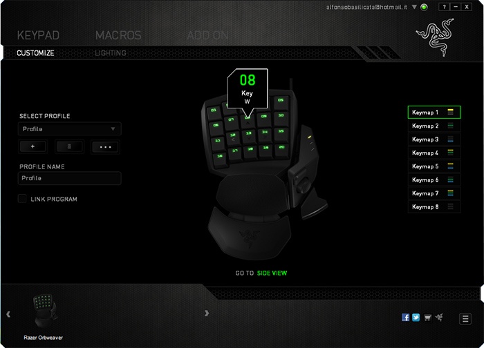 Razer Orbweaver 4. Software di gestione 3