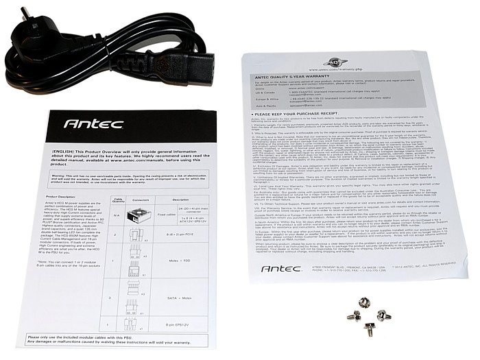 Antec HCG-850M 1. Confezione & Specifiche Tecniche 7
