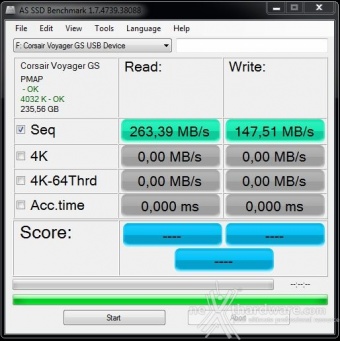 Corsair Flash Voyager GS 256GB 8. AS SSD Benchmark 3