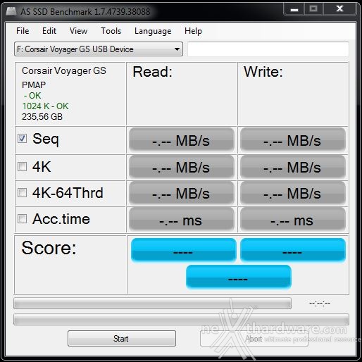 Corsair Flash Voyager GS 256GB 8. AS SSD Benchmark 1