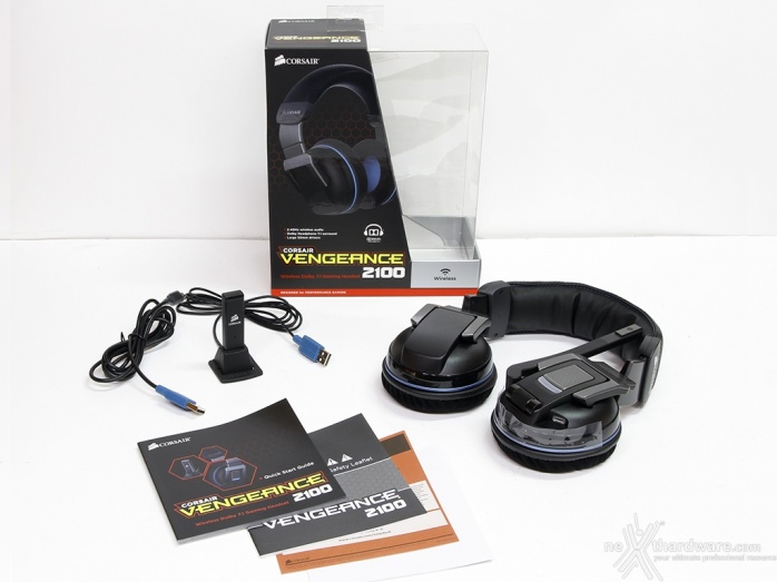 Corsair Vengeance 2100 Dolby 7.1 Wireless Gaming Headset 1. Confezione e bundle 6