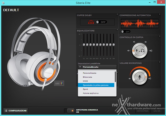 SteelSeries Siberia Elite 5. Software di gestione - Seconda parte 1