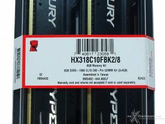 Kingston HyperX Fury 1866MHz 8GB Kit 1. Presentazione delle memorie 2