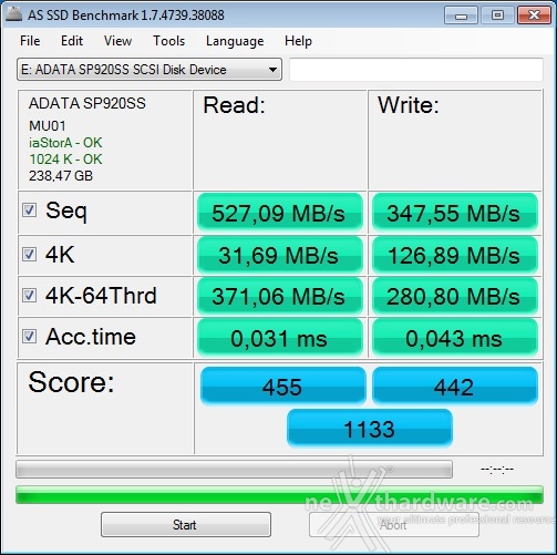 ADATA Premier Pro SP920 256GB 12. AS SSD Benchmark 3