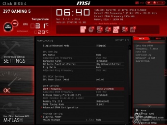 MSI Z97 Gaming 5 9. MSI Click BIOS 4 - Overclock 3